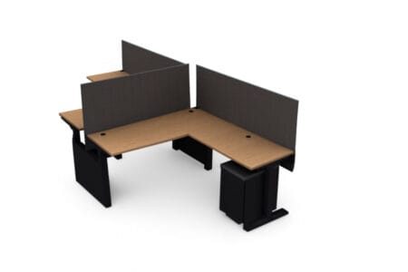 Boost Pro Office Benching Workstation – BPROM2460R2442-F2-F30 (2-Person L-Shape)