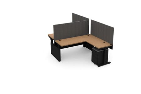 Boost Pro Office Benching Workstation – BPROM2466R2442-F2-F30 (2-Person L-Shape)