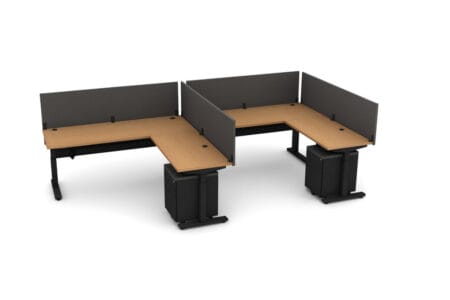Boost Pro Office Benching Workstation – BPROM3072R2442-S2-F20 (2-Person L-Shape)