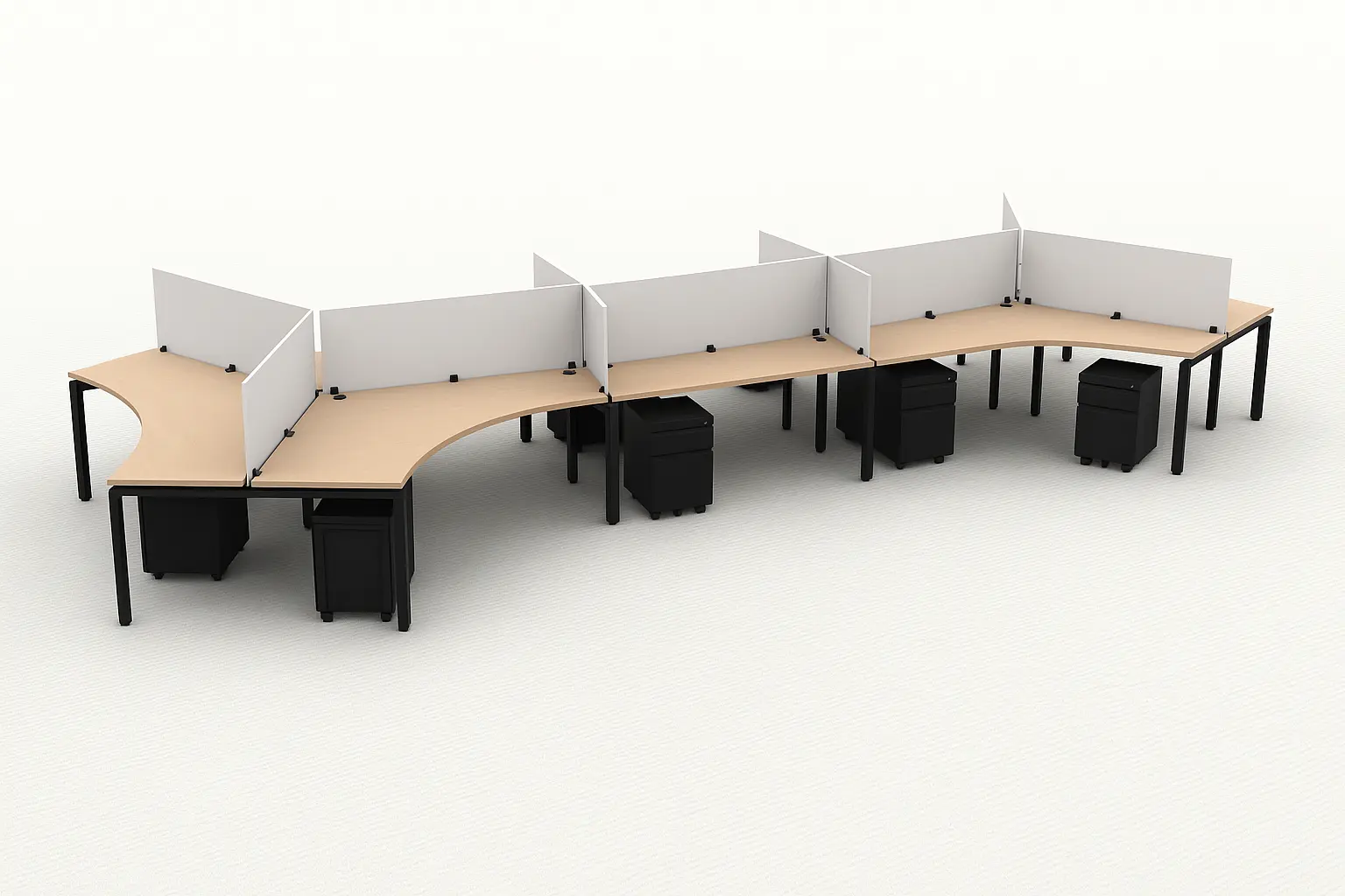Blade 120° Double Benching Workstation – B120-8-DB (8-Person)