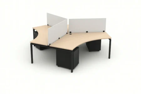 Blade 120° Office Benching Workstation – B120-3 (3-Person)