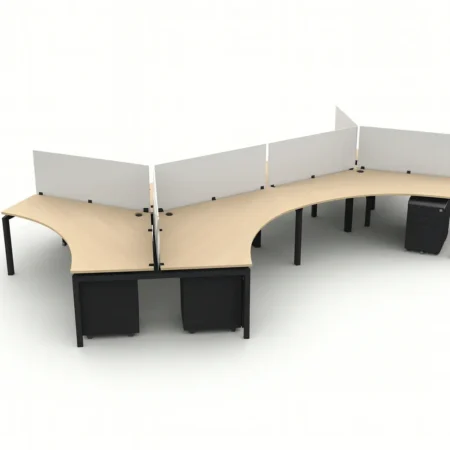 Blade 120° Office Benching Workstation – B120-6 (6-Person)