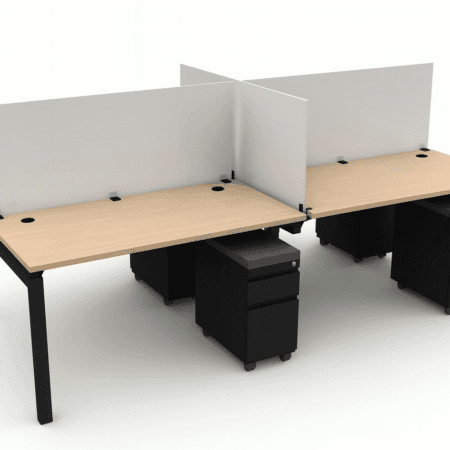 Double Steel Mobile Box Blade Office Benching B24FB48-4