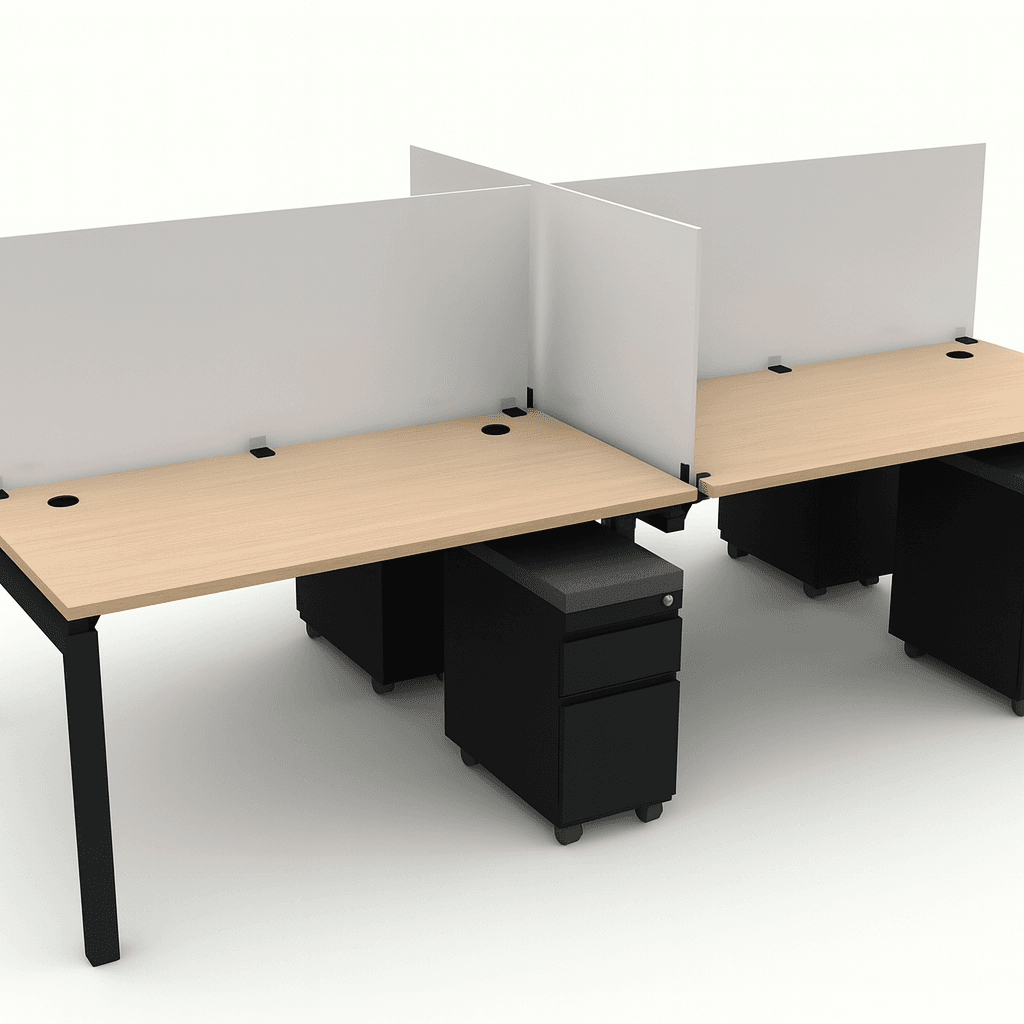 Double Steel Mobile Box Blade Office Benching B24FB48-4