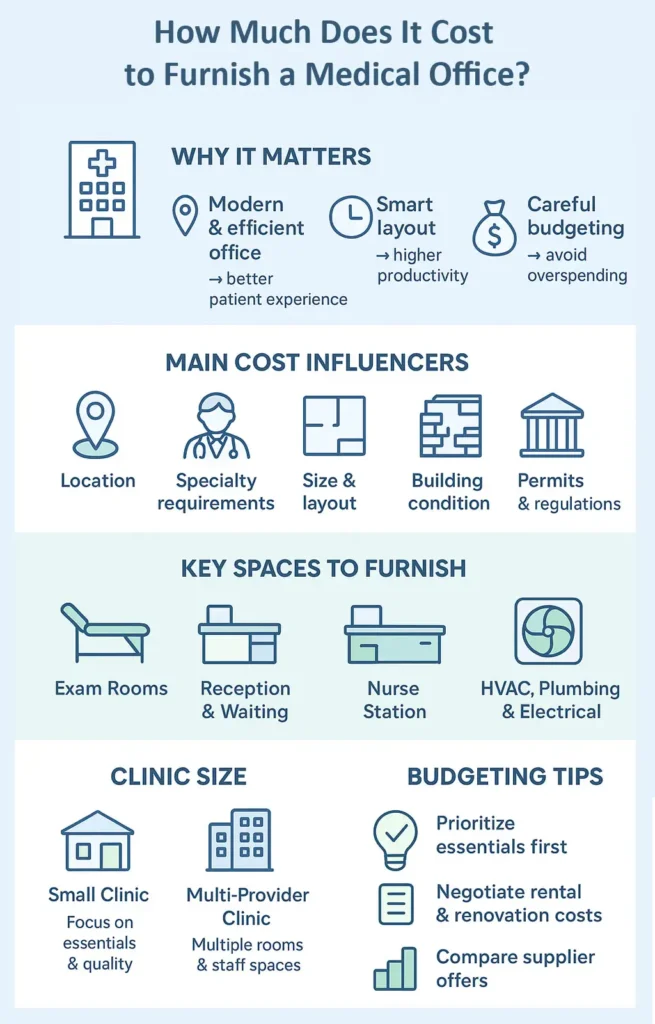 how much does it cost to furnish a medical office