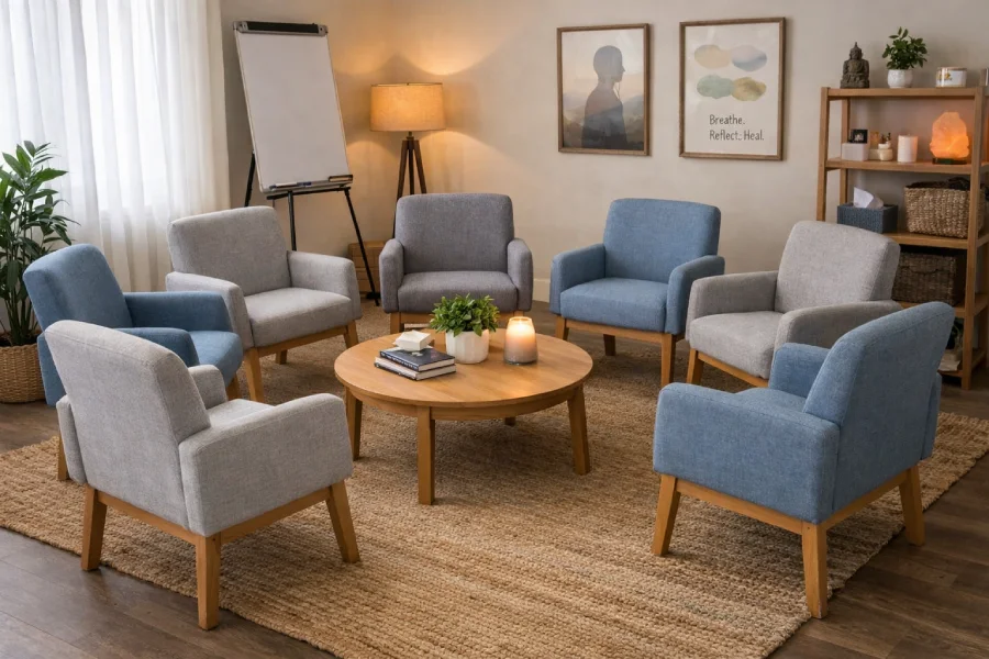 therapy office furniture-group therapy room