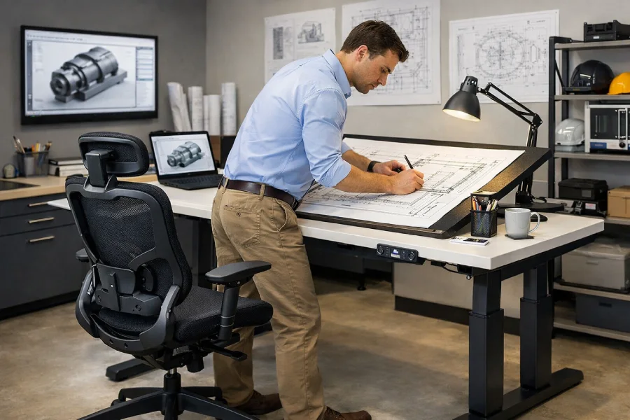 engineering office furniture-height-adjustable desk