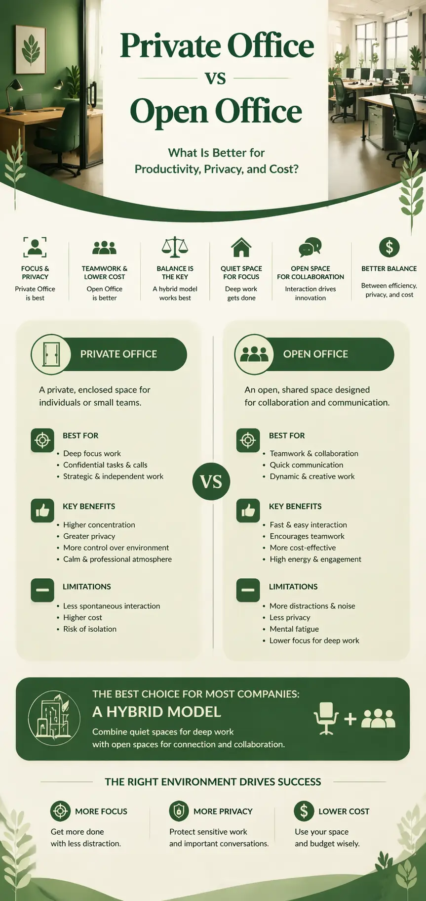 Private Office vs Open Office -Houston