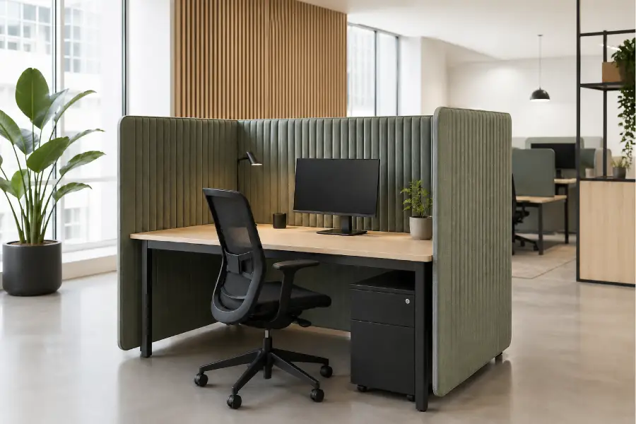 open concept desks-acoustic panel