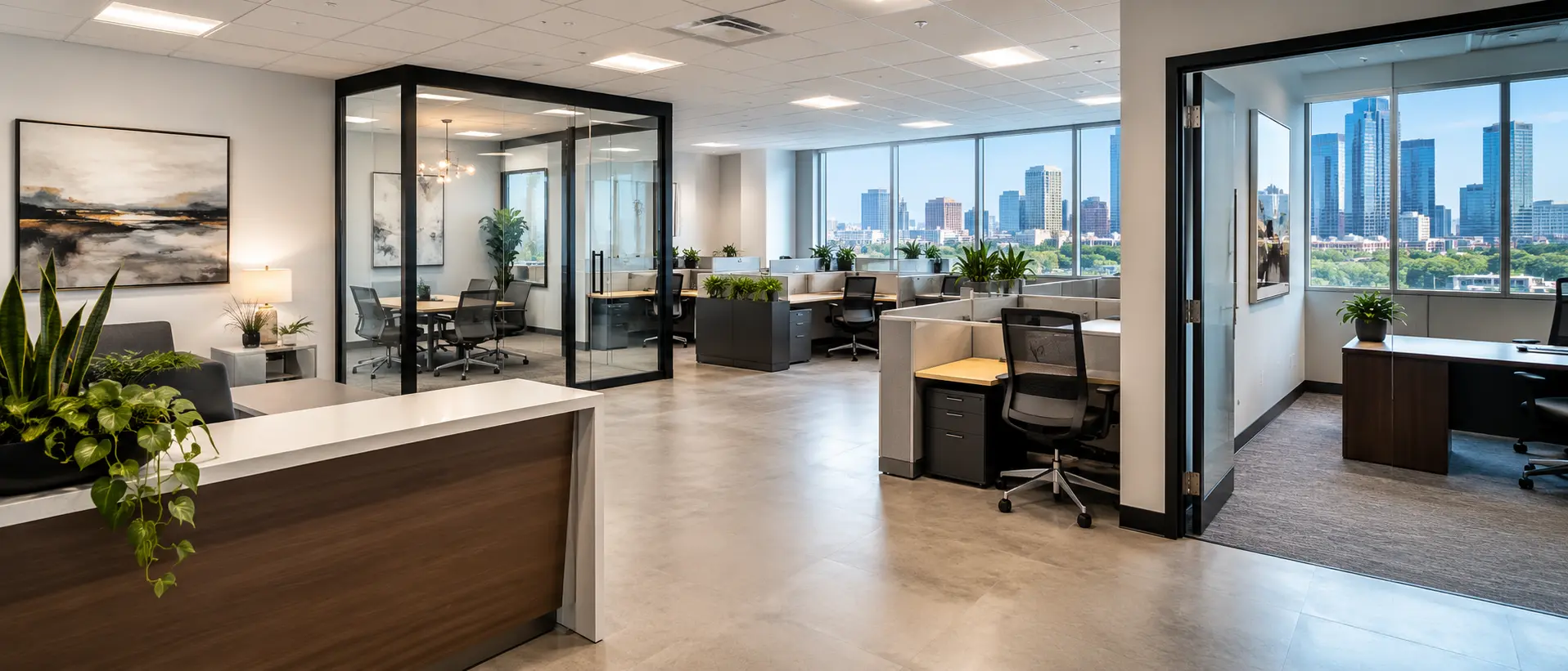 Bright Modern Office with City Views