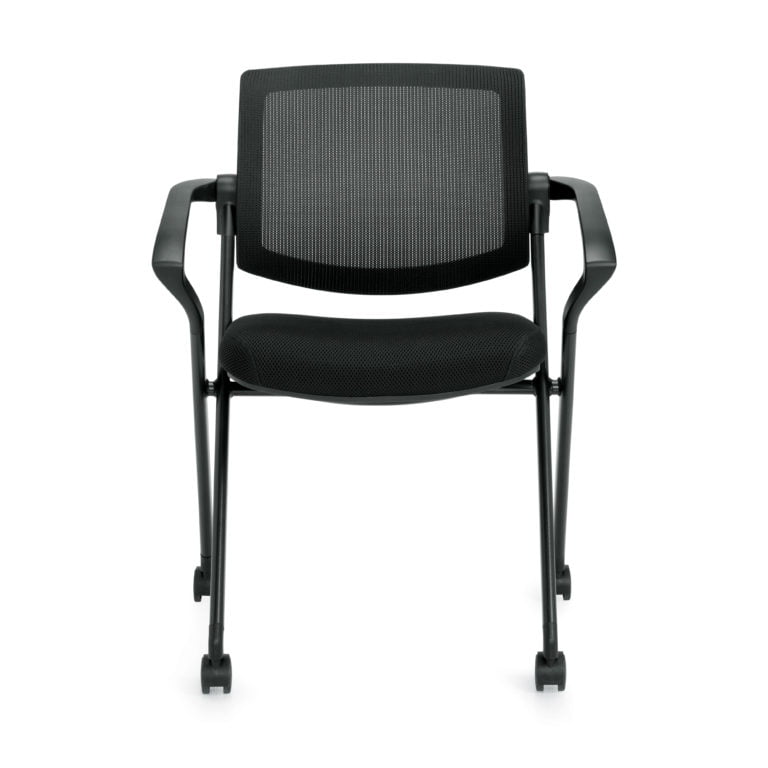 Offices to Go 11340B Mesh Back Flip Seat Nesting Chair