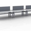 KINEX 6-Pack Double Run Benching, created with height adjustment in 2 stages. Model KN011 is 72x30 inches, and placed on a white background.
