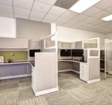 Remanufactured/Used high_walled cubicles with glass and partition