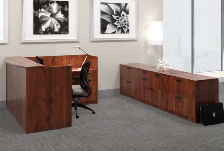 Offices to Go Laminate Reception in American Dark Cherry