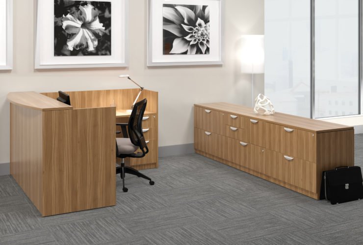 Offices to Go Laminate Reception in American Walnut