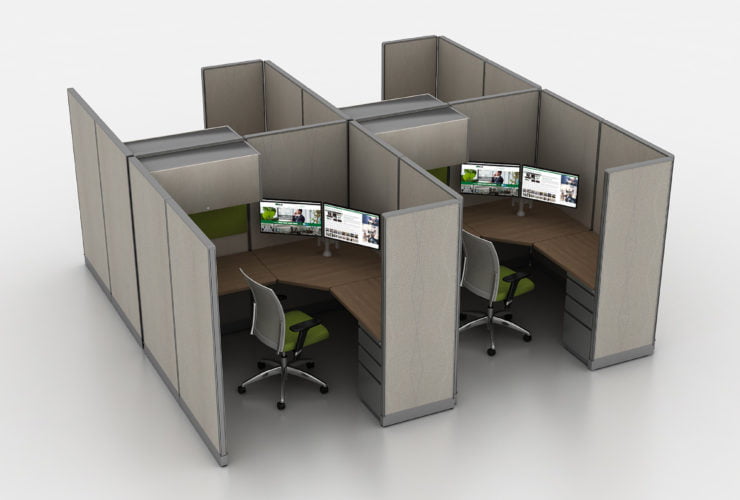 high walled cubicles