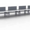 KINEX 8-Pack Double Run Benching, created with height adjustment in 2 stages. Model KN008 is 60x30 inches, and placed on a white background.