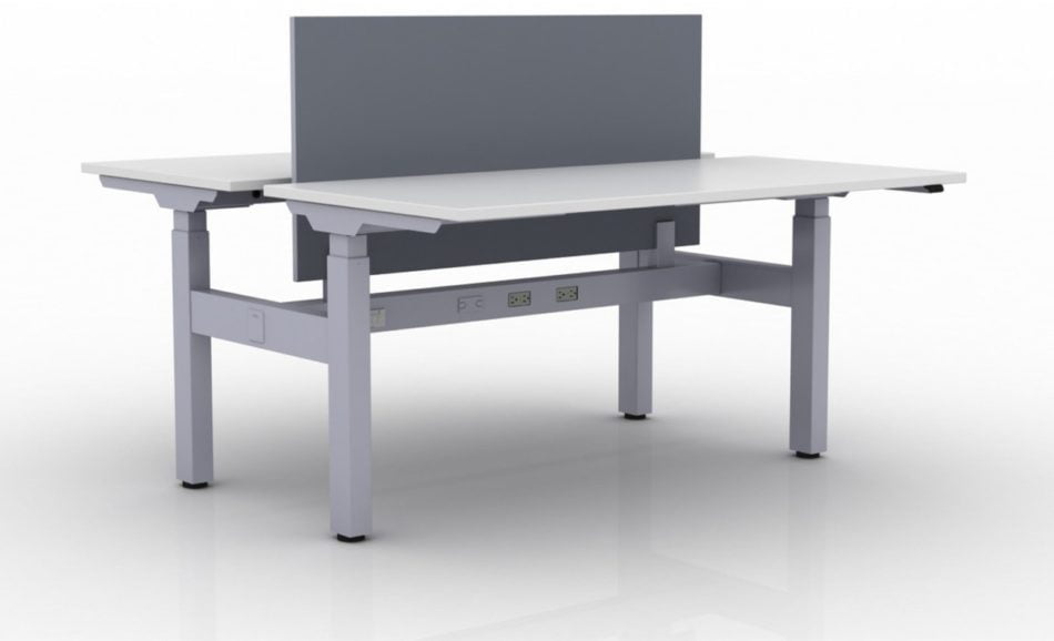 KINEX 2-Pack Double Run Benching, created with height adjustment in 3 stages. Model KN029 is 60x30 inches, and placed on a white background.