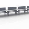 KINEX 8-Pack Double Run Benching, created with height adjustment in 3 stages. Model KN036 is 72x30 inches, and placed on a white background.