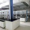 newly completed laboratory with blue accent colors
