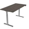 Orthographic view of an Offices to Go height adjustable table-desk. The tabletop uses an Artisan Grey finish.