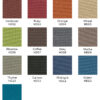 Composite image of the Hudson line of fabric choices from Global Furniture. There are a total of 13 different color choices.